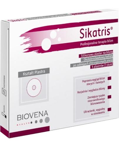 Sikatris Silikonowy plaster na blizny okołobrodawkowe koliste 7,6 cm 5 sztuk